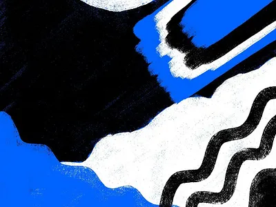 Blue, Black, White design illustration