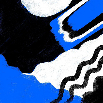 Blue, Black, White design illustration