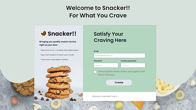 Snacker Sign Up Page branding dailyui graphic design ui