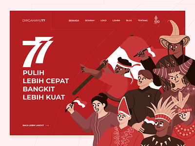Independence Indonesia - Recover faster get up stronger! 🇮🇩 desktop freedom hero image home page illustration independence independence day indonesia landing page liberty uiux website