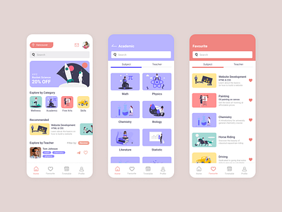 Back to School 2021 app design learning mobile mockup teaching ui ux