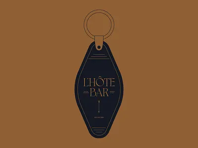L'hôte Bar Keychain branding design illustration logo typeface typography vector