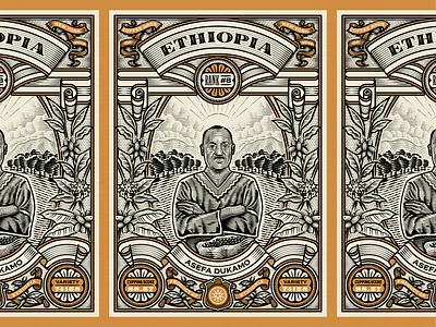 Ethiopia NFT Coffee coffee coffee packaging design engraving etching illustration line art logo nft packaging penandink peter voth design scratchboard vector woodcut