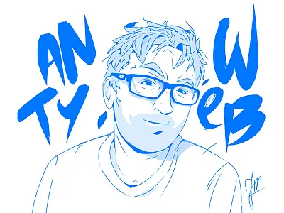 Portrait animation branding character character design design drawing face glasses hair illustration logo man portrait poster ui