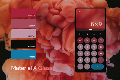 Material X Glass | Calculator App - Dark app calculator design glass glassmorphism material material you ux