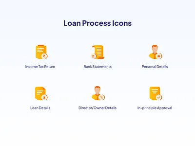 Loan Process Icons color gradient graphic design iconography icons illustration monochromatic icons product design ui ui ux vector web design website