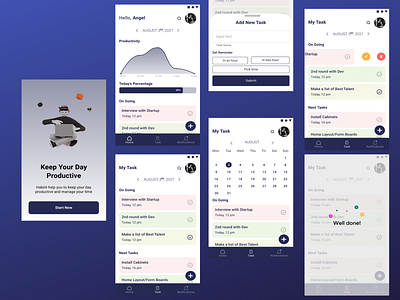 Habiiit - Productive Apps android calender chart dashboard design dribble elegant figma fresh ios mobile productivity simple todo ui world