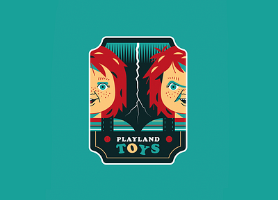 Playland Toys 80s art badge badge design child´s play chucky design flat good guys halloween horror movies illustration patch sticker toys vector