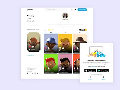 Circled web app / try now 3d app design illustration instagram landing new profile simply tiktok ui uiux webapp