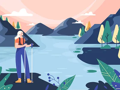 Adventure Concept adventure camping character illustration lifestyle mountain people people illustration vector vector illustration