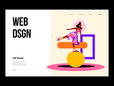 Web DSGN - Landing Page for Online Courses colors e learning illustration illustrator landing page online education ui ui design ui trends web web design