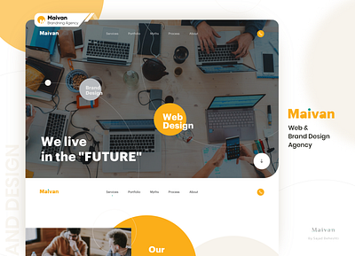 Maivan - Web Design and Branding Agency Landing agency cool graphic design landing motion ui ux web website yellow