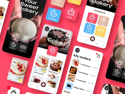Bakery App ( UI design ) appdesign branding design simple design ui uidesign uiux userinterface visual visualdesign