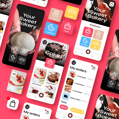 Bakery App ( UI design ) appdesign branding design simple design ui uidesign uiux userinterface visual visualdesign