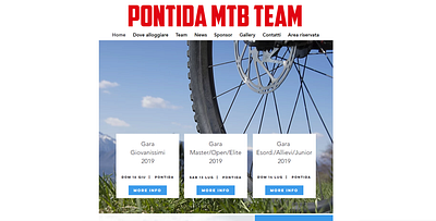 Cycling team website with events section branding design web design