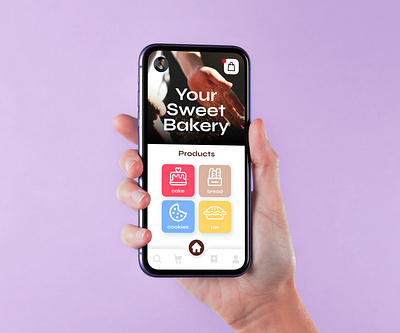 Bakery App ( UI design ) app appdesign bakery design icon layoutdesign typography ui userinterface visual visualdesign