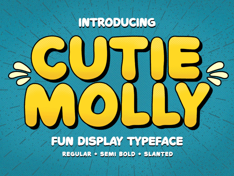 Cutie Molly - Fun Display Typeface dingbats freebies