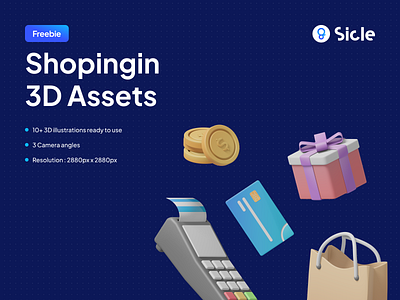 Shopingin - 3D Illustration Pack 3d asset assets branding ecommerce free freebie freebies icon illustration isometric kit pack product products shop shopping