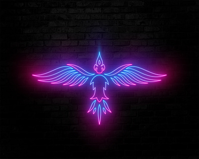 Neon Design a flying raven for fiverr Buyer. 3d 3d design animation branding design graphic design illustration logo logo design motion graphics neon neon logo neon sign vector