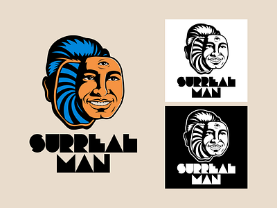 Surreal Man Logotype branding design graphic design illustration lettering logo retro surreal surrealism typography vector vintage