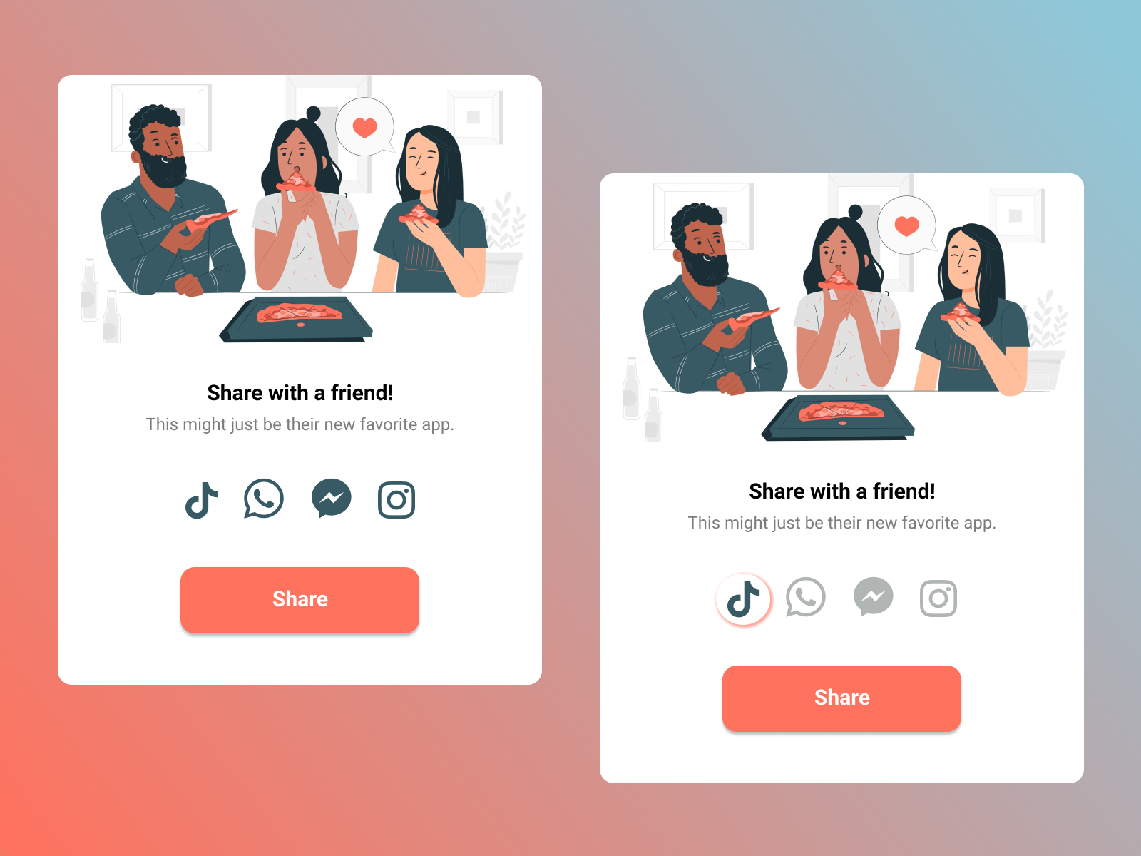 Example of Daily UI #010 - Share Button