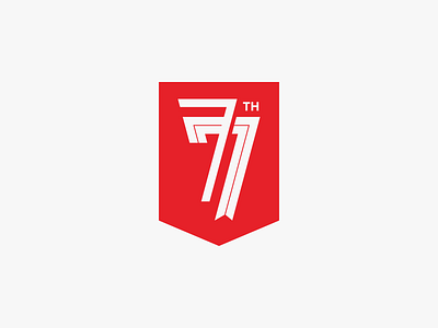 RI77 icon indonesia logo modern number shield simple
