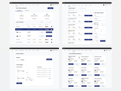 Recruit Dashboard (Home,Search Job, Payment,Scheduled Interview) dashboard design minimal minimalistic ui ux web