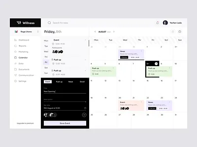 Web Calendar Campaigns App activity app calendar campaign clean dashboard design emails events interface ledo ledoteam marketing news saas system ui ux web webapp