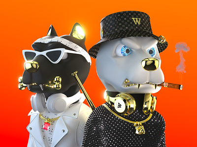 DJ brothers 3dart 3dartist 3dcharacter cinema4d cryptoart digitalart nft nftart nftcharacter octane