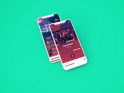Efence_Playlist aesthetic application design efence mobile mobile application music application retrowave song application ui ui design ux