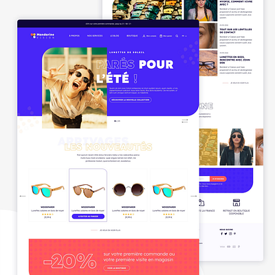 Mandarine Vision Concept colored design flat glasses sketch ui webdesign