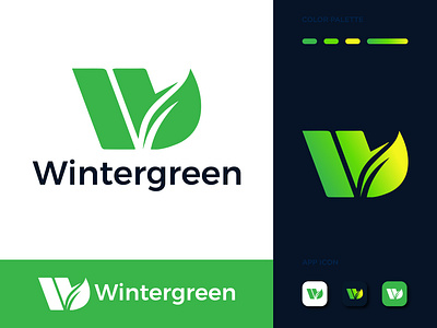 Wintergreen Logo Design branding dribbble logo graphic design green logo khaled pappu leaf leaf logo leaf logo design leaves logo logo logo design organic organic logo w letter logo w logo w organic logo winter logo wintergreen wintergreen logo wintergreen logo design