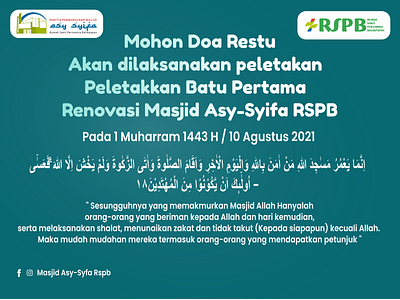 Mohon Do'a Restu Renovasi Masjid graphic design