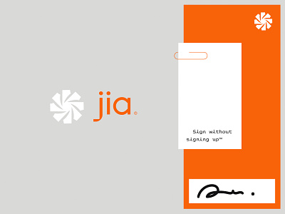 Jia | Brand brand branding crm customer document docusign identity logo sign signature software