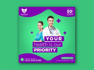 SOCIAL MEDIA POST DESIGN advertising clicnic doctor health banner health care social media post hospital instagram post madical banner marketing medical social media post