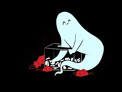 Lottery character character design design ghost halloween horror illustration lottery mid century