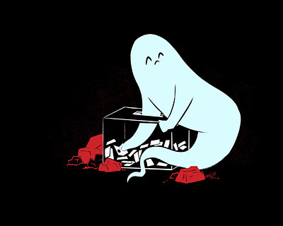 Lottery character character design design ghost halloween horror illustration lottery mid century