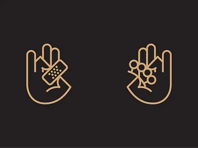 Pogon Brewery Storefront Segment band aid branding brass knuckles brewing craft beer design drink fun geometry hand icon illustration logo mark minimal vector