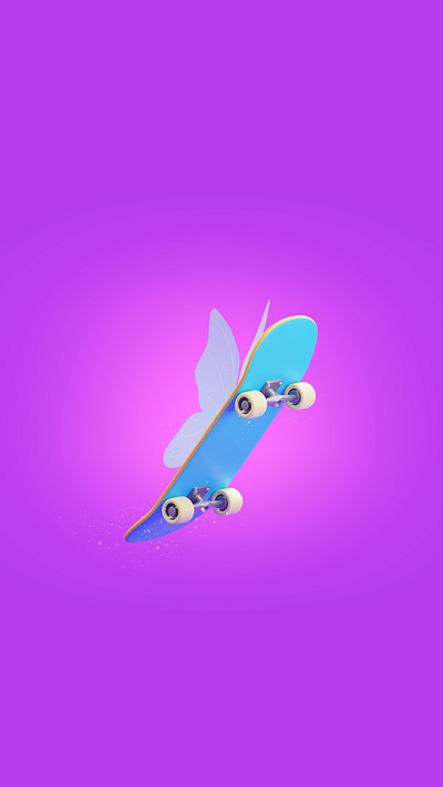 'Little Fairy' skateboard 3d 3d art b3d blender blender3d fairy illustration sk8 skate skateboard