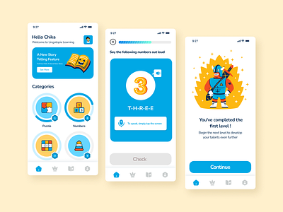 Kids Learning App Concept aplicationlearning appdesign childrenapp courses coursessapp design designinspiration education kids kidsapp learningapp learningkids mobileapp ui uidesign uiinspiration uiuxdesign userinterface userinterfacedesign ux