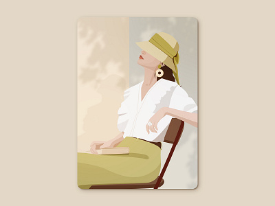 Summer girl illustration shade summer sunshine ui
