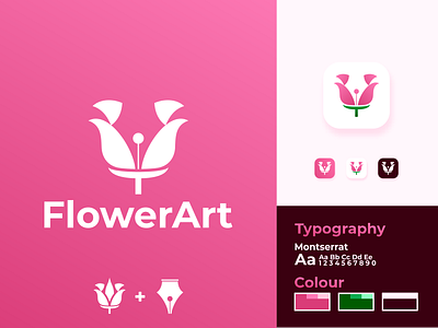 Flower Art Logo Design art artist arts artwork awesome design flower flower photography flowers identity inspirations logo logo designs logo maker logos pen pencil pencil art pencil drawing pencil sketch