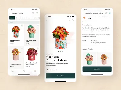 Ribbon Flowers Product List app clean e commerce flowers flowers detail ios mobileapp product detail product list ribbon ui ux
