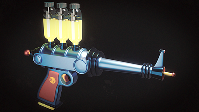 Retro Sci-FI Weapon 1980 2d 80 arm army art blender classic color decade design eevee illustration photoshop render retro science fiction vintage