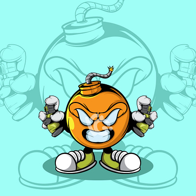 ANGRY BOMB VECTOR CHARACTER ILLUSTRATION art character design doodle graffiti illustration spray paint vector