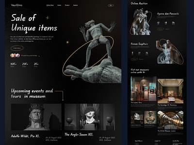 Art Museum - landing Page art batix clean design event gallery history landing landing page minimal minimalist museum sculpture statue ui ui ux virtual museum web web design website