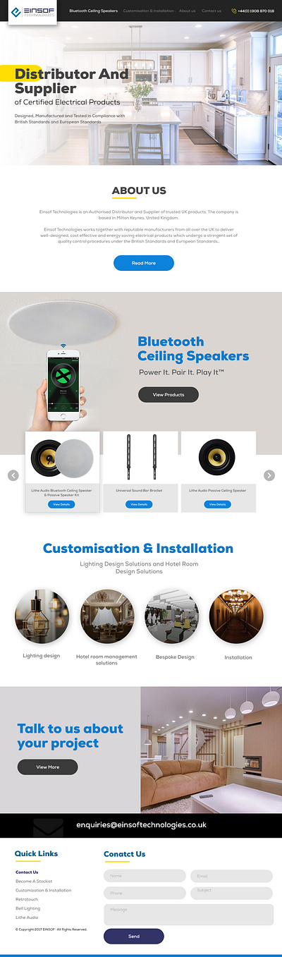 Homepage UI Design for Electrical Company ui