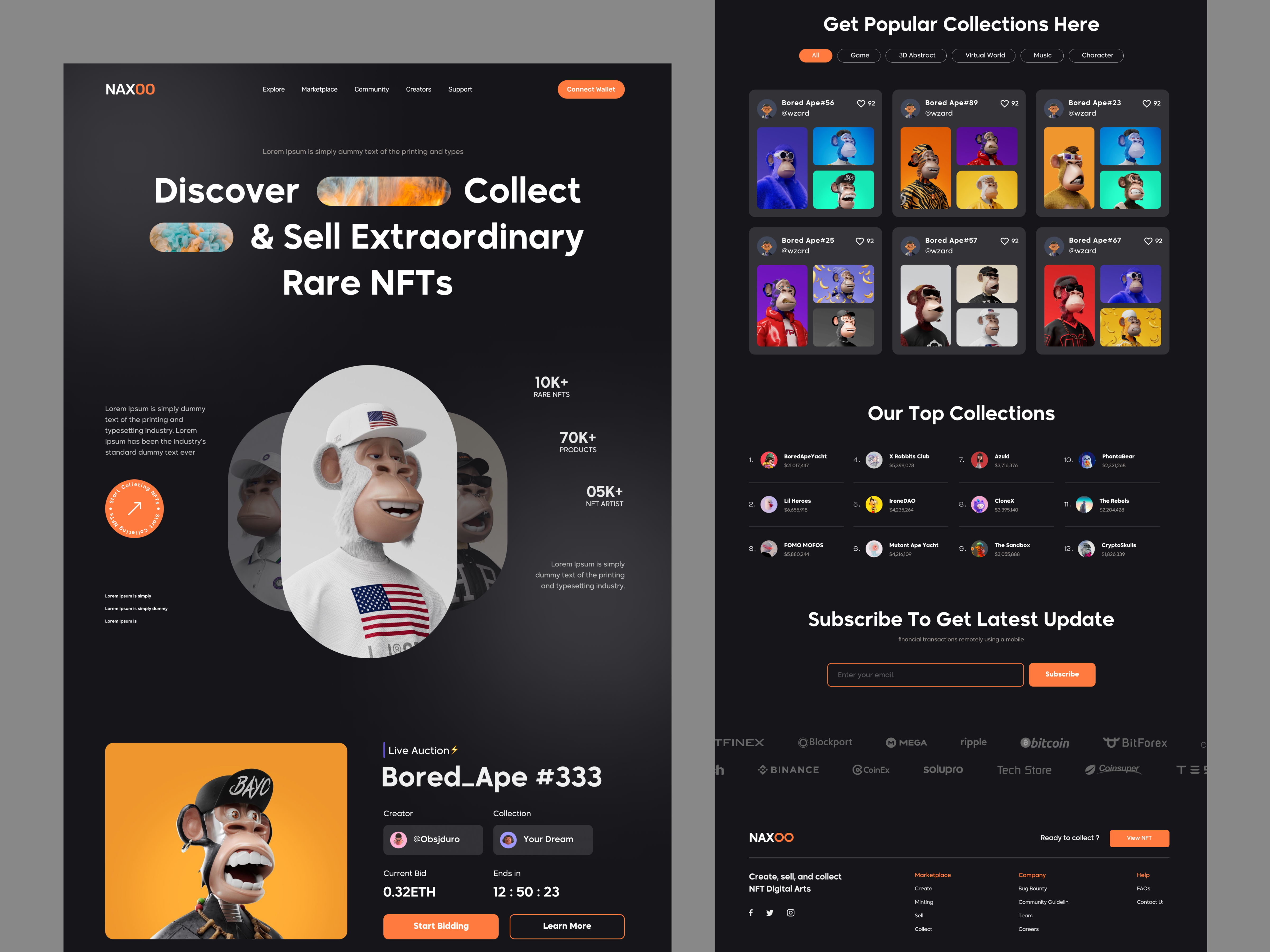 Bored Ape NFT Website bitcoin blockchain bored ape bored ape nft crypto wallet cryptocurrency elegant ethereum marketplace nft nft marketplace nft music nft website nfts token trade web 3 web 3.0 web design web3 web