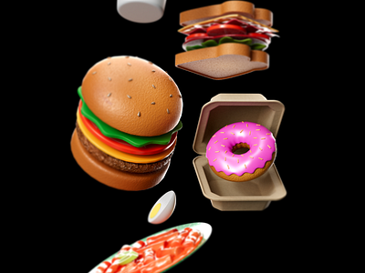 Foodies Flying! 3d 3dart 3dfood 3dgraphic 3dgraphicdesign animation artdirecting cinema4d foodgraphic foodmodeling motion graphics redshift
