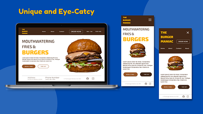 The Burger Maniac app branding design graphic design illustration landing page ui ux website design